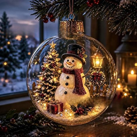 Nouvelle décoration de Noël en acrylique - Diorama - Ornement de Noël - D -