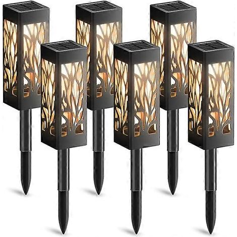 Lampe Solaire Exterieur Jardin, 6 Pices Lumire Solaire Extrieure avec Lumire Blanche Chaude, IP65 tanche Dcoration Jardin Lanterne Solaire Auto On/Off (1/5)