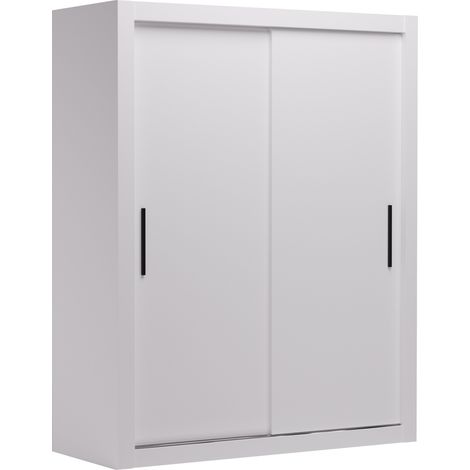 Armoire chambre adulte DIVA 160cm – 2 portes coulissantes-Blanc (1/5)