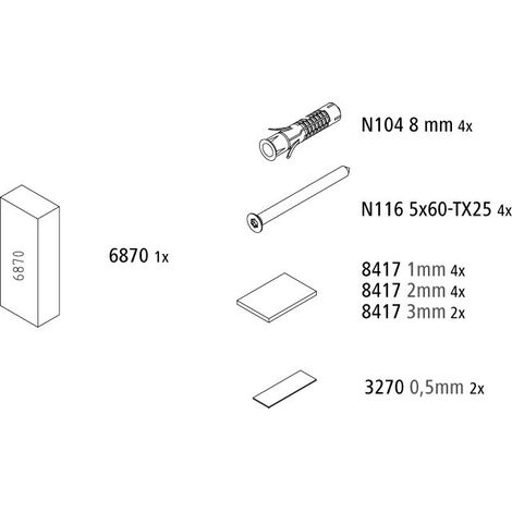 Kermi 2539344 EBLI040 Jeu de petites pièces de montage