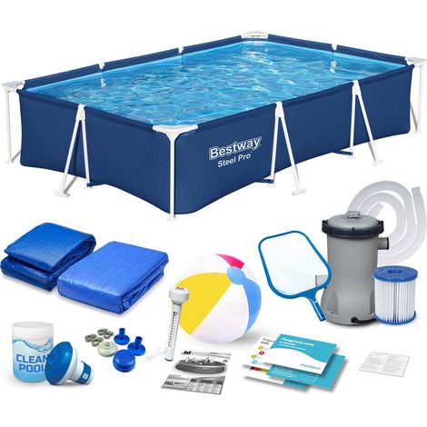 Piscine de jardin tubulaire 300 x 201 x 66 cm 16-en-1 Bestway 56404N