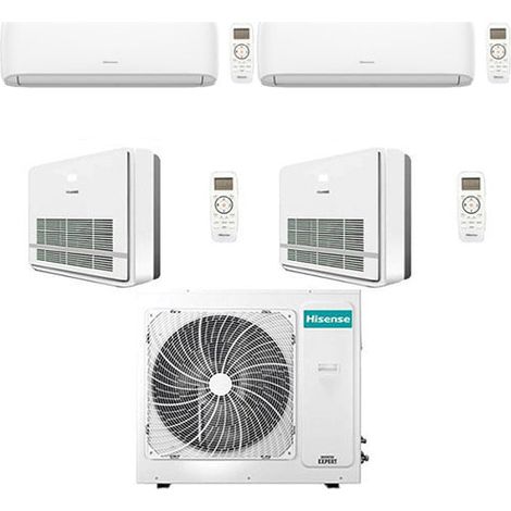 Hisense – Climatiseur réversible quadri split 4x9000 BTU – Console Inverter – Classe A++/A+ – Compresseur DC Twin Rotary silencieux (1/5)