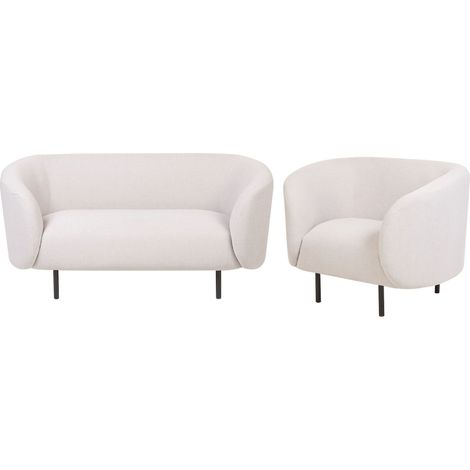Sofa Set 3-Sitzer LOEN Stoff Hellbeige