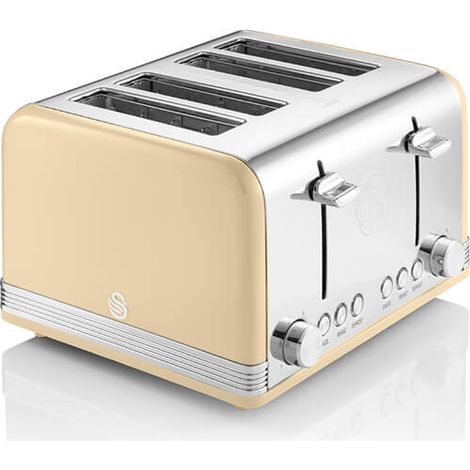 Swan Retro Cream 4 Slice Toaster
