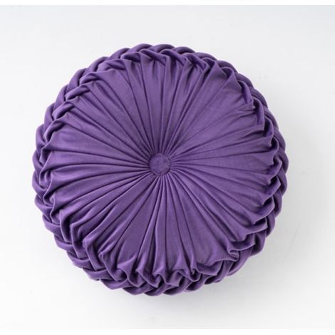 Coussin nordique rond en velours lavande, teinte pastel chic, coussin décoratif pour salon, coussin de sol pour bow-window, coussin tatami futon, diamètre 35 x 10 cm, oreiller moelleux de luxe, housse (1/3)