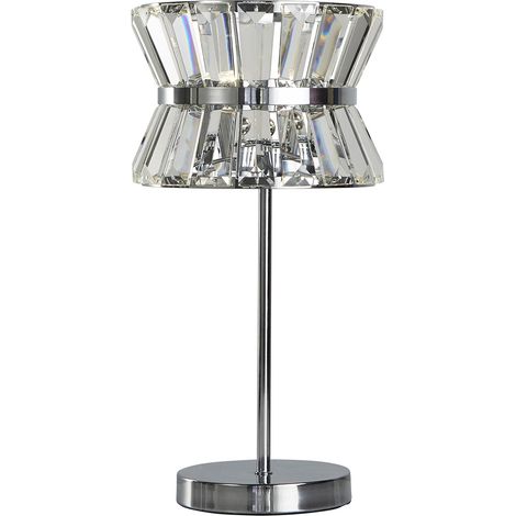 Lampada Scrivania I Quartieri Alti Acciaio Cromo Cristallo Trasparente 2 Luci G9 (1/5)