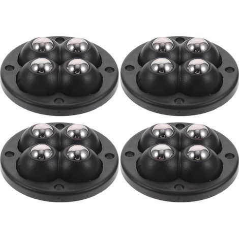 Lot de 4 Roulettes Autoadhésives 360° en Abs et Acier Inoxydable pour Boîte de Rangement,Mouvement Facile sans Perçage,pour Meubles et Valises (1/5)