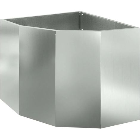 Jardinière d'angle moderne utilisé pour optimiser l'espace extérieur 60 x 60 x 50 cm en acier galvanisé argent (1/5)