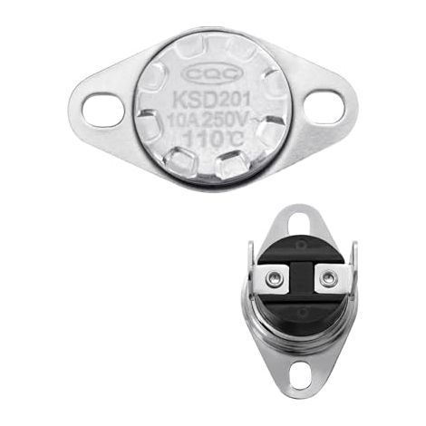 Fusible thermique KSD201 110 pour micro-ondes GE - Interrupteur thermique universel normalement fermé pour chauffe-eau, four, cafetière, etc. (110 °C) (1/5)