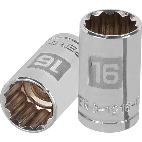 Llave vaso bihexagonal, cuadro 1/2" - 16 mm