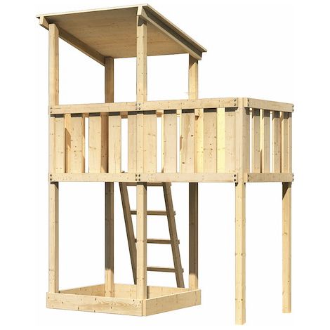 Akubi Spielturm Anna natur mit Anbauplattform