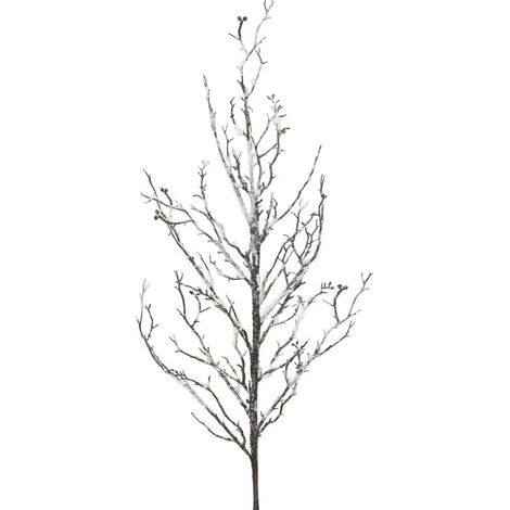 Ramo natalizio in plastica marrone innevato H81 cm (1/2)