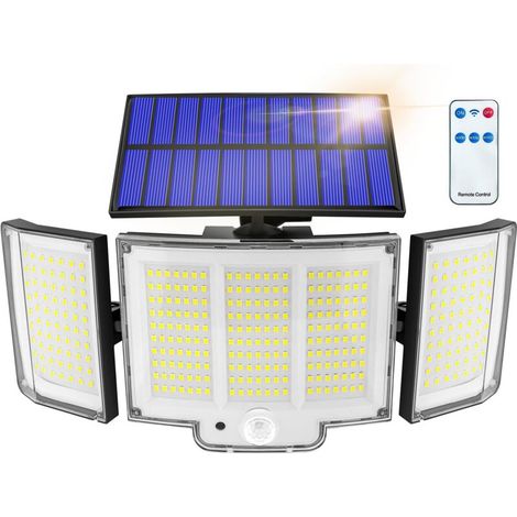 Solar-Außenleuchte, 1 Stück, 1500 lm, IP65, Sensor, 270°, 3 Modi, leistungsstarke Solar-Außenleuchte