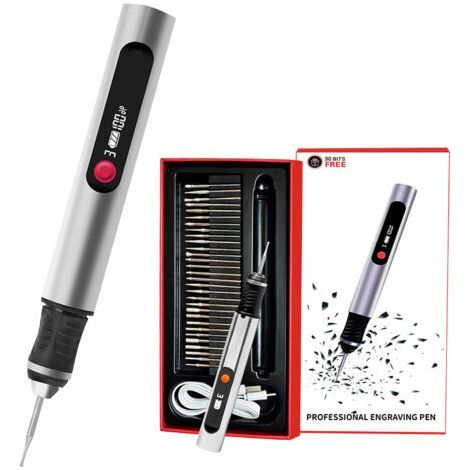 Cordless Engraving Pen 30 Tips – Powerful 8000-21000 RPM Motor – Lightweight and Ergonomic – For Hardwood and Teak (1/5)