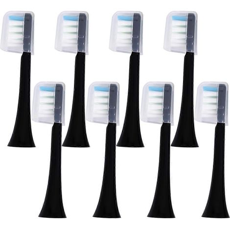 Lot de 8 têtes de brosse à dents électriques noires SOOCAS V1X3/X3U X1/X3/X5 (1/4)