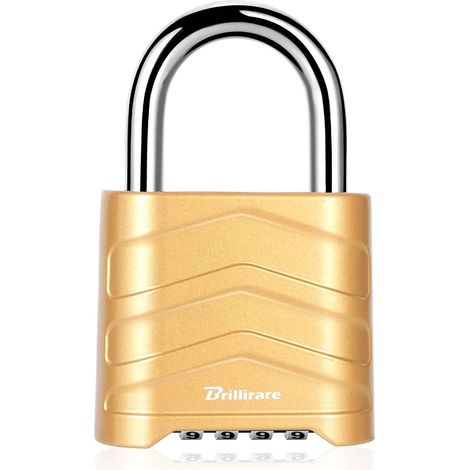 Cadenas à combinaison robuste à 4 chiffres pour extérieur, serrure en alliage résistant aux intempéries avec anse en acier trempé, grand cadenas haute sécurité pour abris de jardin, clôture, moraillon (1/5)