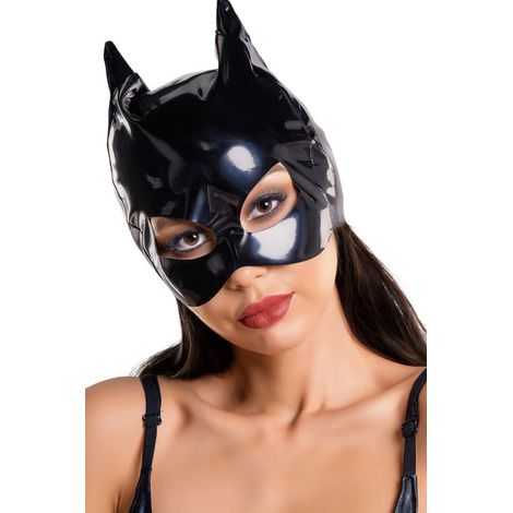 Máscara de gato brillante con efecto mojado ANN - negra Talla única (1/3)
