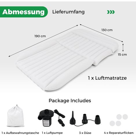Suv luftmatratze 190x130 cm aufblasbares bett mit pumpe