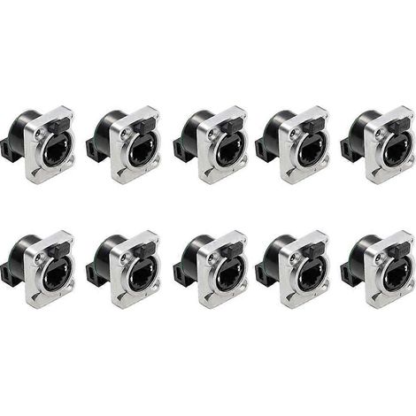 Packung mit 10 RJ45-Ethernet-Gehäusebuchsen NE8FDP, IP65 wasserdichter Ethernet-Durchführungsstecker D (1/5)