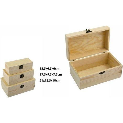 TrAdE Shop Traesio - Set 3 Scatole In Legno Decoupage Portagioie Matrioska Cofanetto 74016a Ly-dx198 -