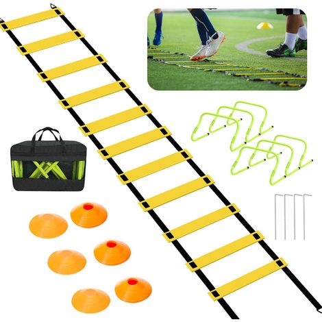 Jiubiaz Accessoires d'entraînement de football haies de coordination Échelle de coordination Échelle d'agilité Haies de coordination (1/5)
