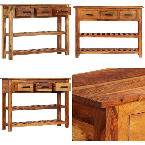 Sideboard mit 3 Schubladen 110x30x80 cm Massivholz - Massivholz Sideboard - Vintage Sideboard (1/5)