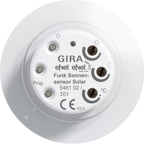 Gira Funk Sonnensensor Solar Gira eNet Reinweiß [546102], 5461 02 (1/2)