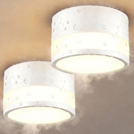 2 Spot Saillie Exterieur Salle de Bain IP44 Etanche, Plafonnier Spot Led Tube en Saillie Cylindre Couloir Entree, 12W Blanc Chaud Surface Mounted Luminaire Couloir Cuisine Ø10cm (1/5)