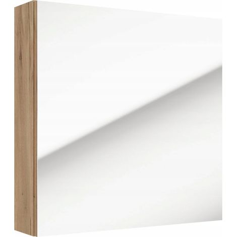 Armoire de salle de bain suspendue fonctionnelle avec miroir 60x60 cm, chêne artisanal Salsa (1/3)