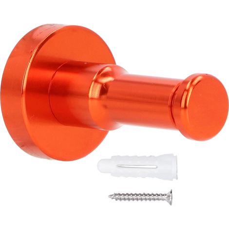 Crochet de salle de bain rétro, crochet porte-serviettes en aluminium robuste, patère murale pour balcon ou cuisine, orange