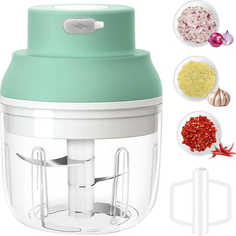 Hachoir à ail électrique 250 ml, hachoir à oignons, petit robot culinaire portable USB (1/5)