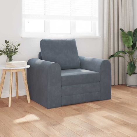 Divano letto Grigio scuro 98 x 71 x 83 cm Velluto vidaXL (1/5)