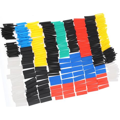 Kit de 580 gaines thermorétractables en nylon imperméables et isolantes, assortiment multicolore pour câbles (1/5)
