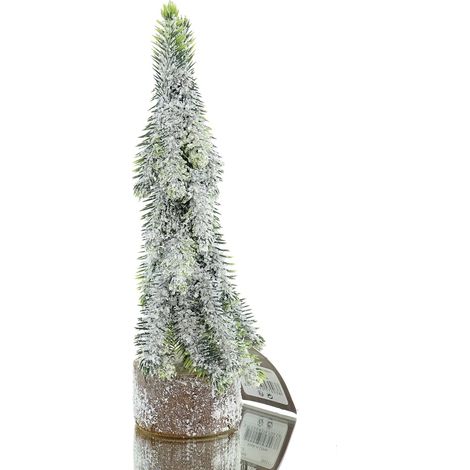Kaemingk Weihnachtsdeko Minitanne Geeist auf Holzbasis 20 cm - Kunststoff (1/2)