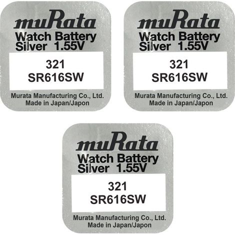 .3 piles Murata- Sony 321 SR616SW.