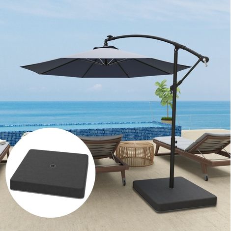 Lest de parasol à remplir de sable, 89 x 89 x 10,5 cm, noir DESVIAE (1/5)