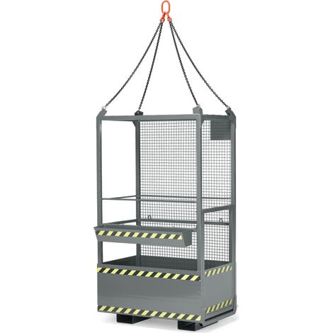 R+R Industrietechnik Arbeitskorb Typ RAK-Kranbar 1200x800x2200mm RAL 7005 Mausgrau