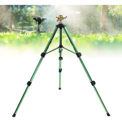 Arroseur à Impact avec Tripode Sprinkler Professionnel en Cuivre Couverture Large 20-35m Connexion 3/4 Inch Base Extensible 50-105cm 1 Arroseur + Tripode + Accessoires (1/4)
