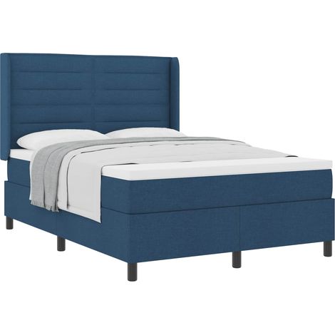 Maison Exclusive - Letto a molle con materasso Blu 200 x 140 cm Tessuto (1/5)