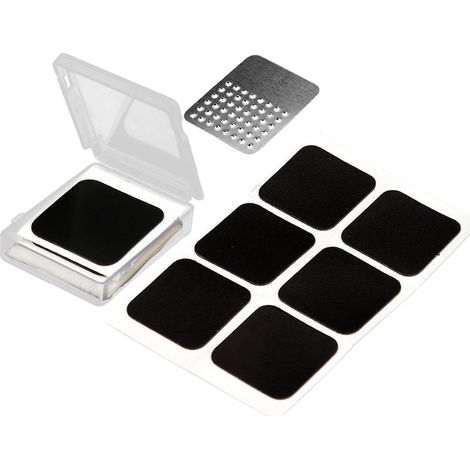 Kits de reparación de neumáticos y cámaras – Parches para reparación de neumáticos radiales – Paquete de 6 parches adhesivos cuadrados para cámaras de bicicleta  Kit de reparación de neumáticos y cáma