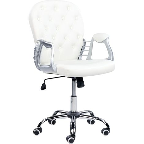 Office Chair PRINCESS Faux Leather White