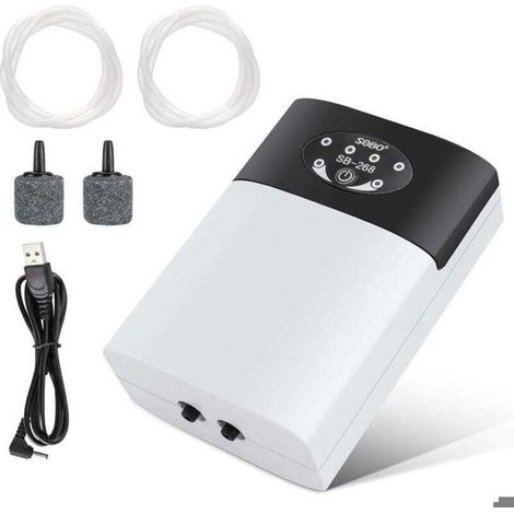 Pompe à air aquarium, Pompe à air portative aquarium, Pompe à oxygène USB, Bulleur Aquarium Silencieux, Pompe à air à oxyg (1/4)