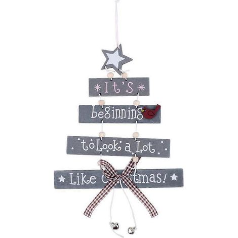 Weihnachtsbaumschmuck zum Aufhängen, Holzschild zum Aufhängen am Weihnachtsbaum, dekorative Ornamente (1/5)