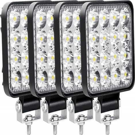 Led Voorlichten - 12 V - 48 W - Voor Offroad Voertuigen SUV 4x4 Tractor - Set Van 4 Stuks (1/5)