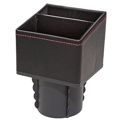 Lntyq Aufbewahrungsbox für Autolücken, Organizer für Autositzlücken, multifunktionaler Aufbewahrungslücken-Organizer, Aufbewahrungsbox, Wasserbecherhalter für Handy, Schlüssel, Kleingeld (schwarz 8,2 (1/4)