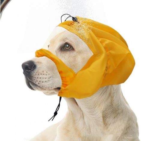 Chapeau de bain imperméable pour chien avec protection auditive Jaune (1/5)