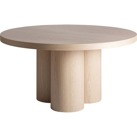 Table de salle à manger art déco chêne crème élégance intemporelle - Chêne crème naturel (1/5)