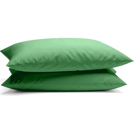 Coppia Federe per Cuscino 50x80 cm in con Patella – Morbide, Traspiranti,– Tinta Unita, Lavabili Verde (1/5)