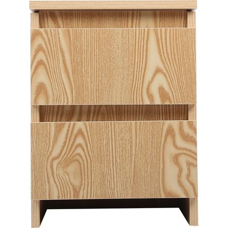 Table de chevet 2 tiroirs MDF et aggloméré design moderne robuste rangement compact 30x40.5cm pour chambre salon (1/5)