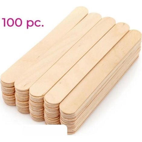 Cire Epilation - Non spécifié - Bâtonnet en Bois - Longueur 15 cm - 100 Pièces - Usage Unique (1/3)